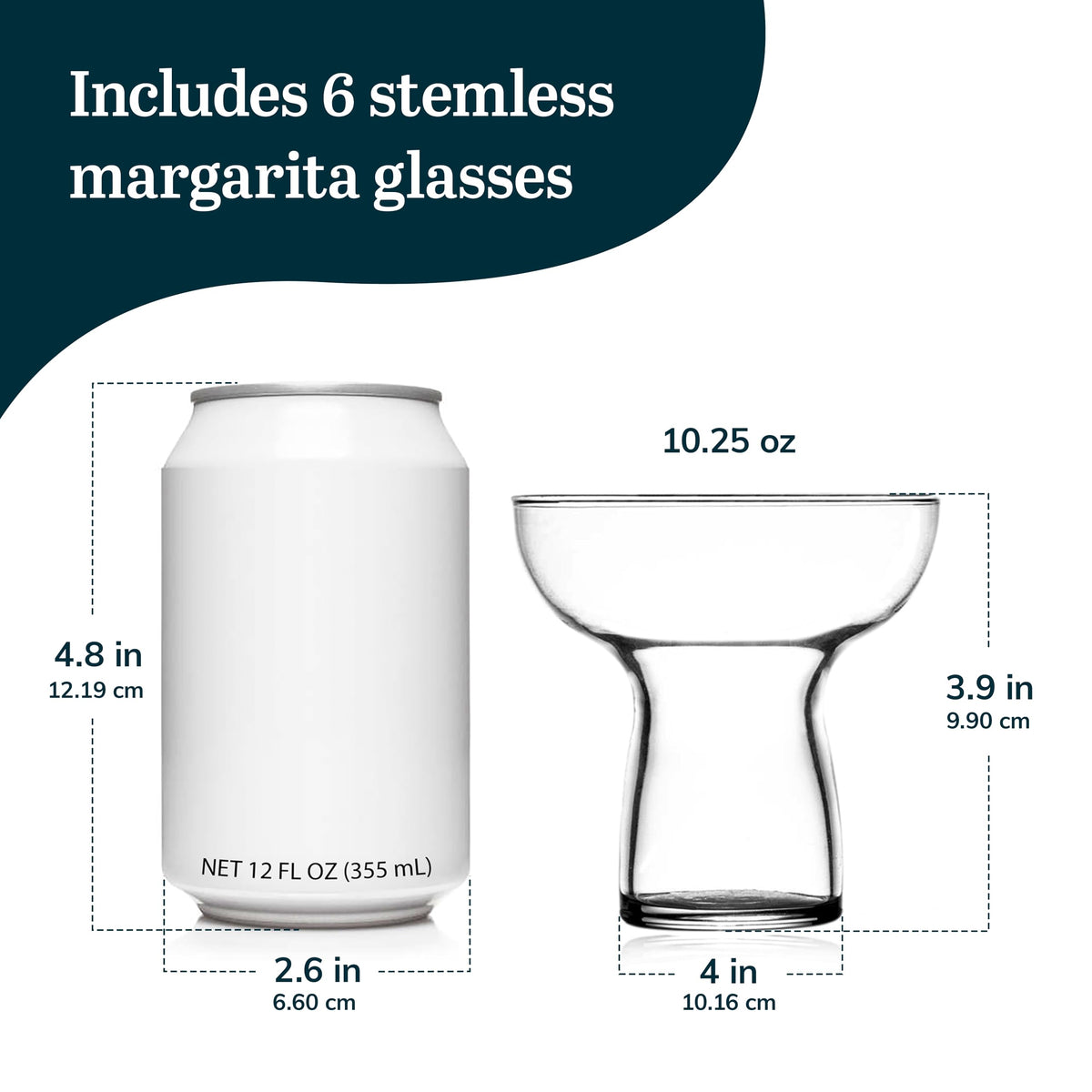 Libbey stemless margarita glass for easy grip and spill prevention during parties