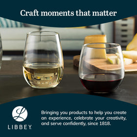 Libbey aroma-enhancing glass to help aromas bloom in red and white wines.
