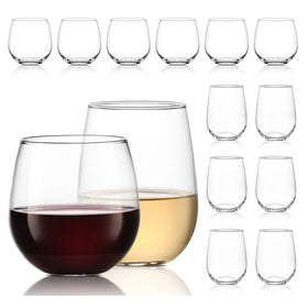 Libbey stemless red wine glass, 16.75 oz, ideal for Merlot and bolder varietals.