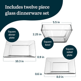 Libbey Tempo square side bowls 4pc provide generous capacity for soups and sides.