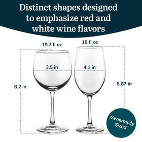 Set of 12 Libbey Vineyard Reserve wine glasses for hosting and tasting.