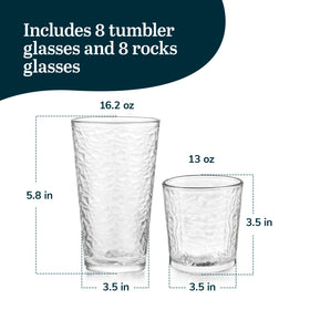 Libbey Yucatan interior crackle texture adds visual depth during pours.