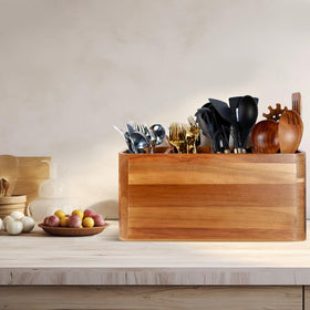 Underneath padding on Liberal Brightdeer utensil holder prevents sliding on tile counters