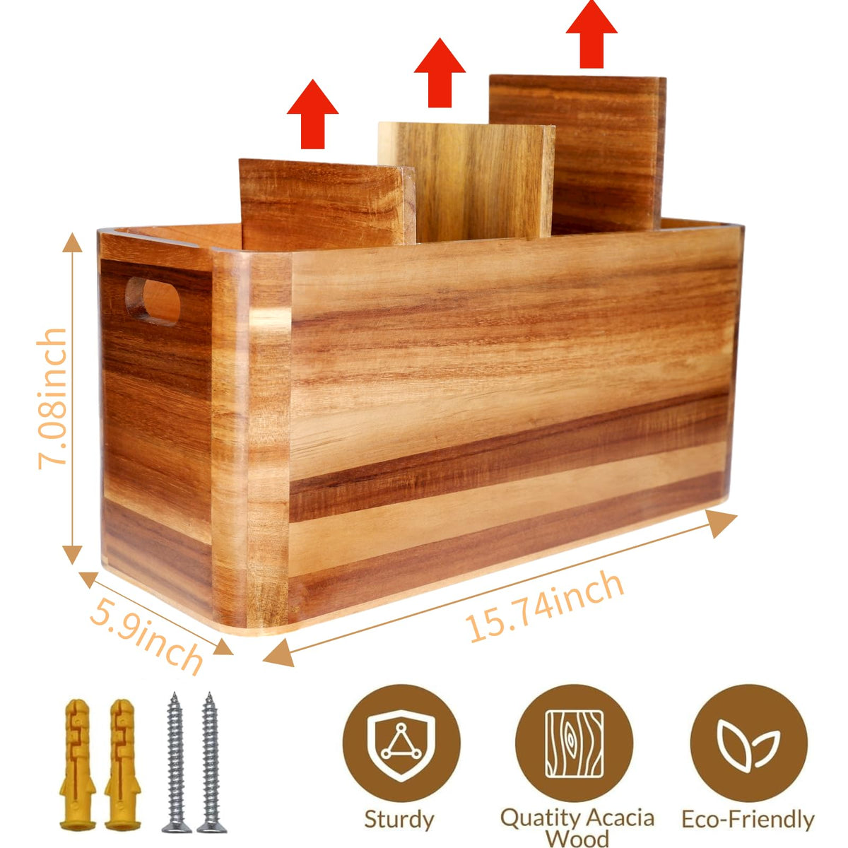 Removable partition on Liberal Brightdeer utensil holder for easy cleaning and reconfiguration