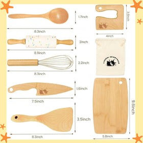 Liberal Brightdeer wooden kids cutting board for beginner chefs.