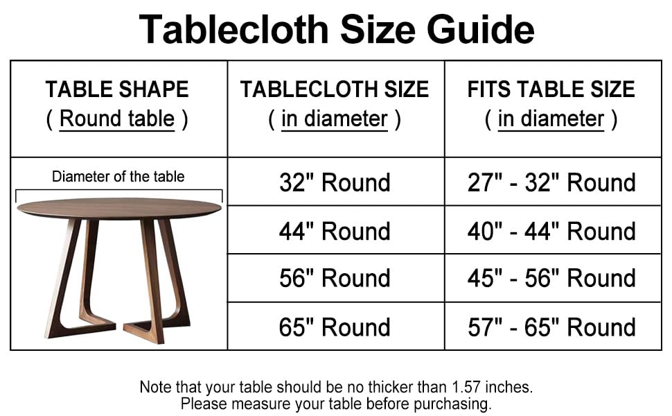 LIBERECOO elastic-edge tablecloth maintains a neat, wrinkle-free look on round tables.