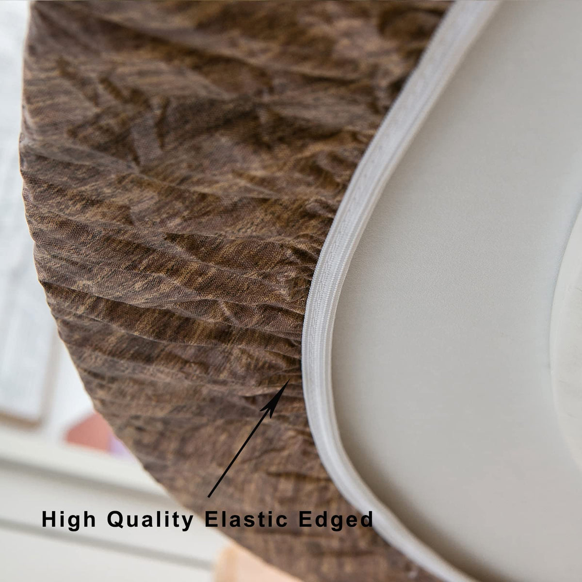 LIBERECOO marble-pattern tablecloth adds elegant style to any table.