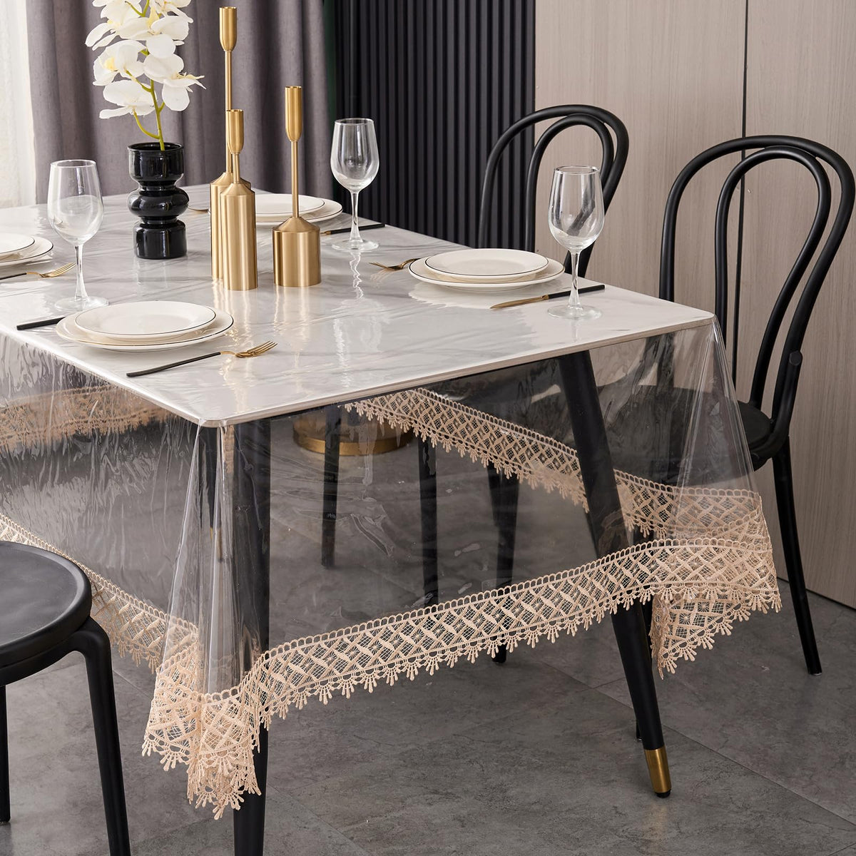 LIBERECOO rectangle table cover fits standard rectangle tables at 60x108 inches.