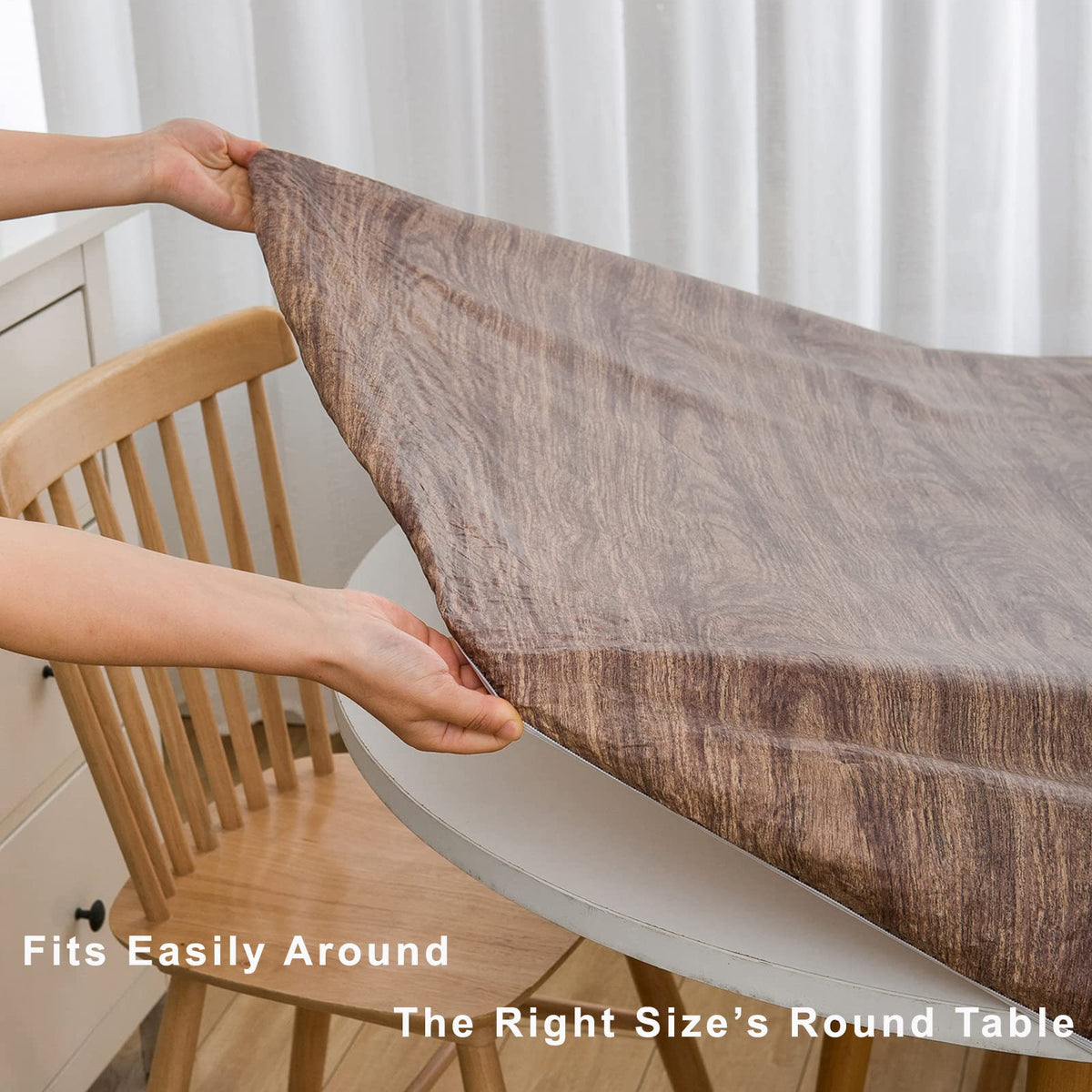 LIBERECOO wipe-clean tablecloth for quick spill cleanup.