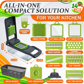 LIBERHAUS 14-in-1 chopper blades set for precise slicing and dicing