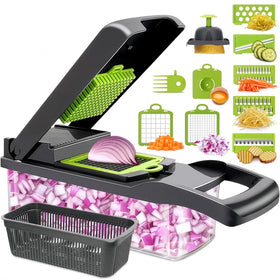 LIBERHAUS 14-in-1 vegetable chopper with container for organized prep