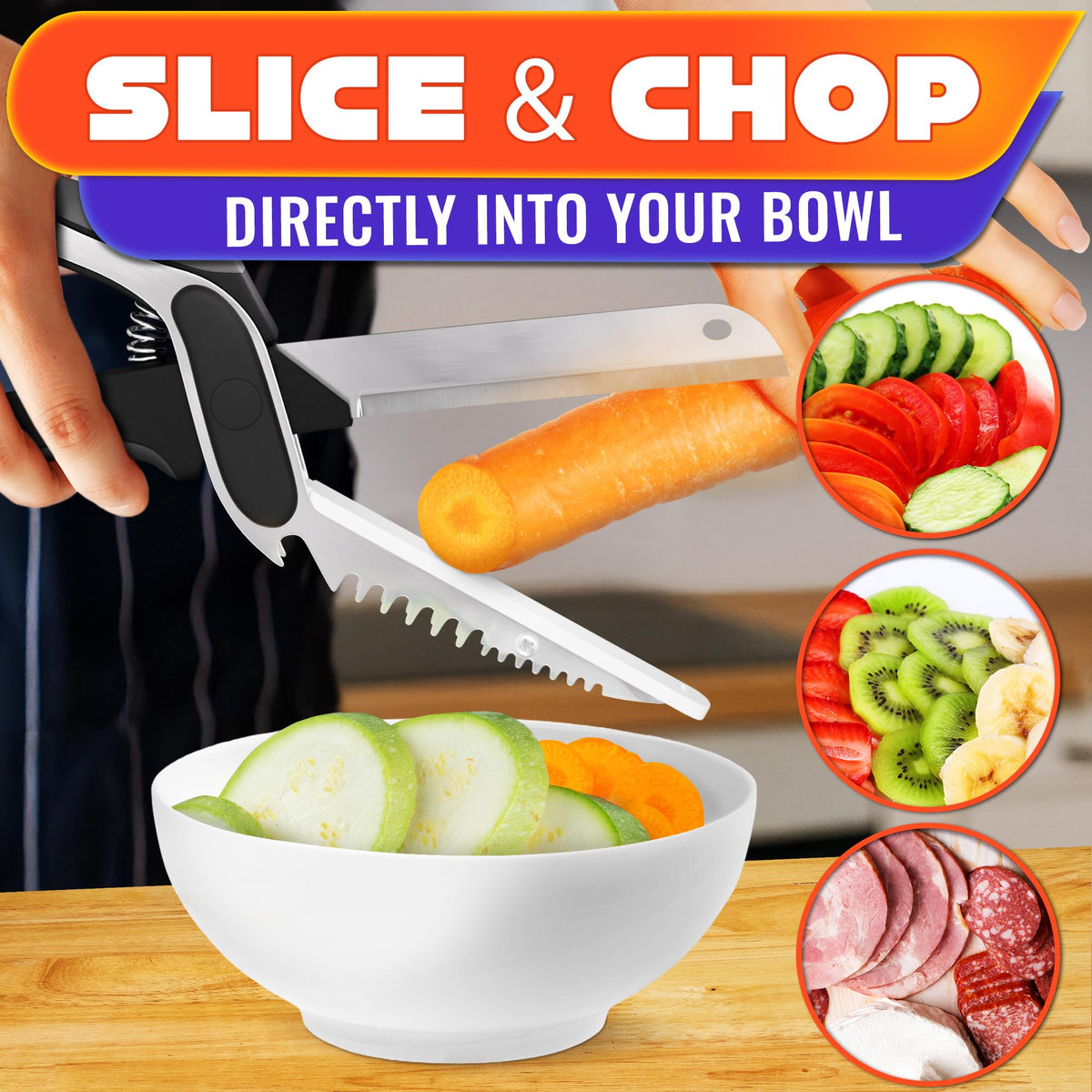 LIBERHAUS 7-in-1 kitchen shears simplify prep and cleanup