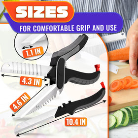 LIBERHAUS cutting board scissors with flat blade for versatile slicing