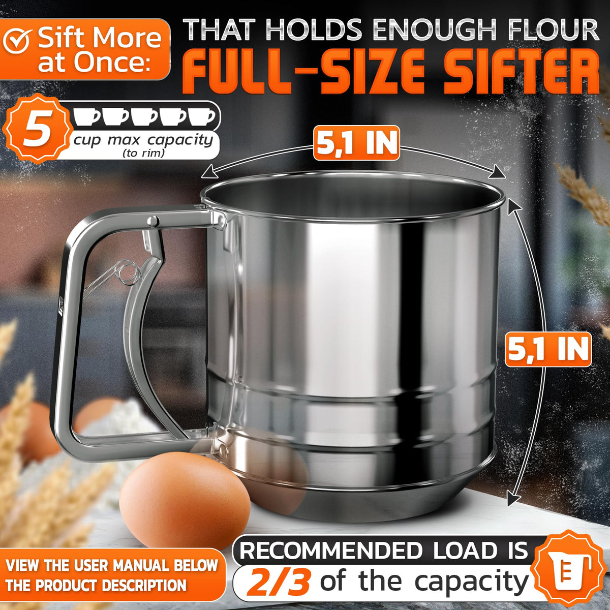 LIBERHAUS stainless steel sifter durability ready for daily use