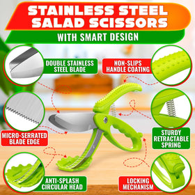 LIBERHAUS salad scissors ergonomic non-slip handle for comfortable control