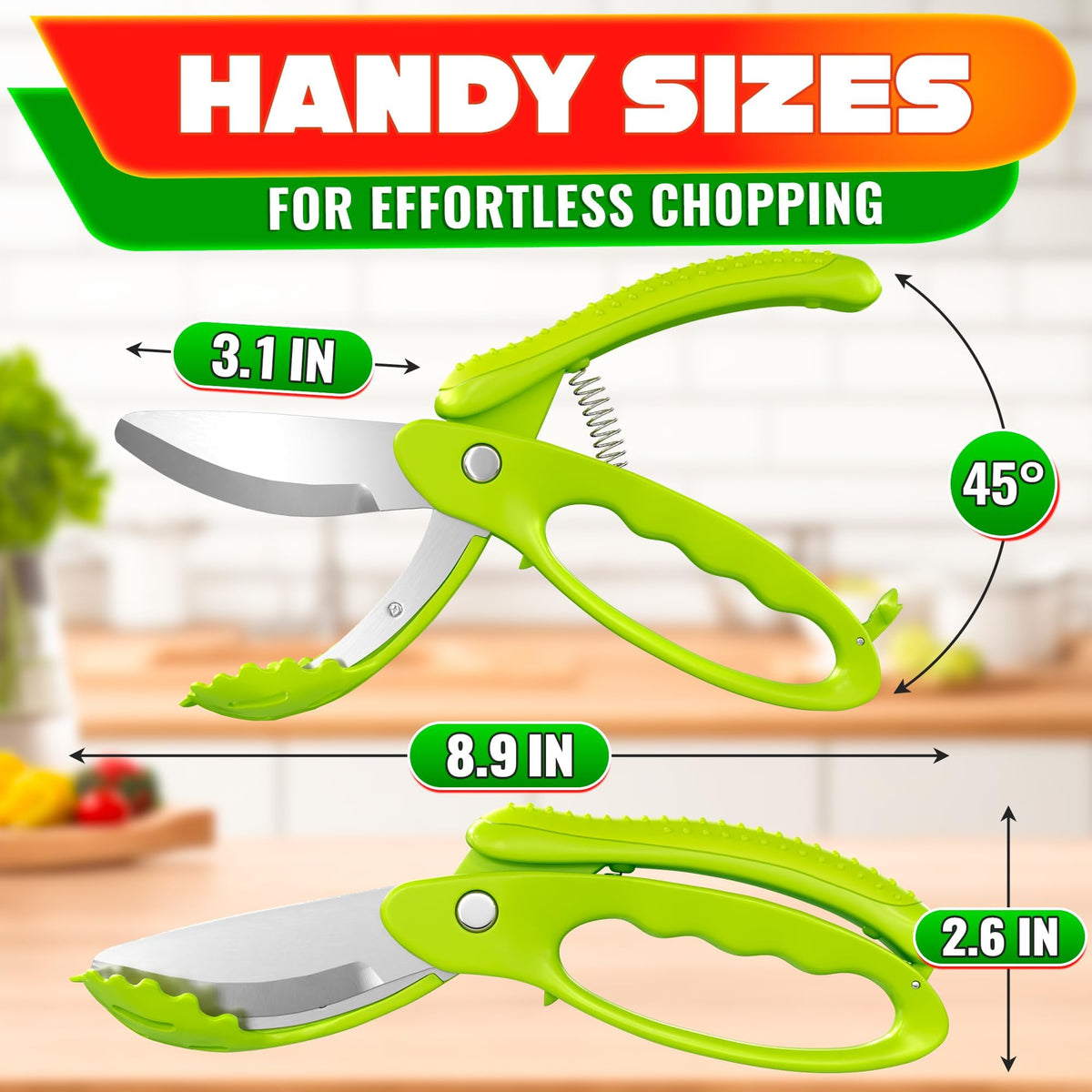 LIBERHAUS salad scissors micro-serrated blades slice fruits and veggies with precision