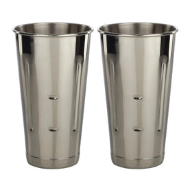 Libertyware 30 oz stainless malt milkshake cups, two-pack, ideal for quick, mess-free shakes