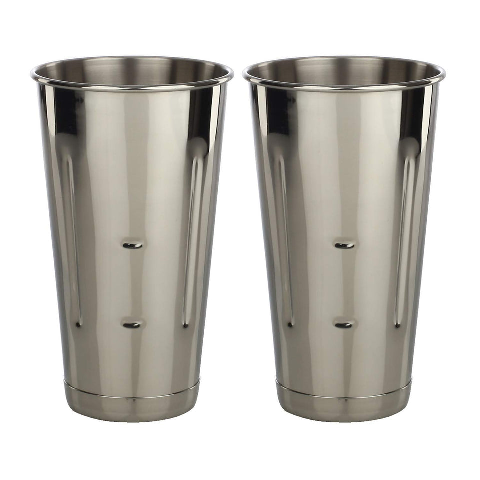 Libertyware 30 oz stainless malt milkshake cups, two-pack, ideal for quick, mess-free shakes