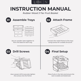 LIBKEN assembly view illustrating easy, tool-free setup.