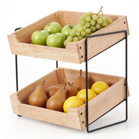 LIBKEN 2-Tier Fruit Basket front view—storage and airflow-friendly design.