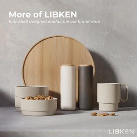 LIBKEN metal bowl serves as a stylish snack display on the counter.