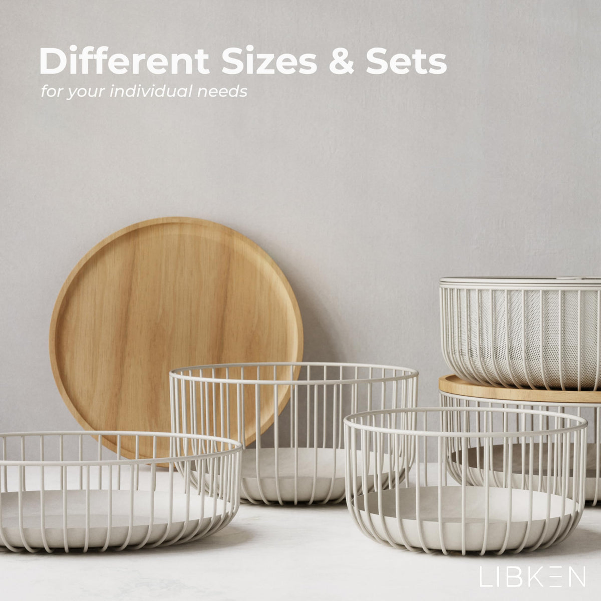 LIBKEN 11x11x4-inch bowl fits small kitchens, offering easy access to fresh produce.