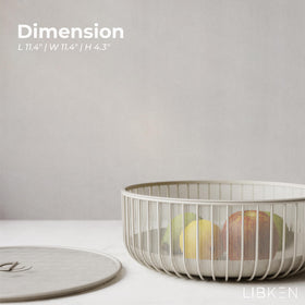 LIBKEN warm-gray metal bowl on counter adds modern style to kitchen decor.