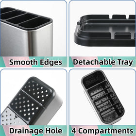 LIBODOUR compact kitchen organizer keeps forks, spoons, and knives tidy.