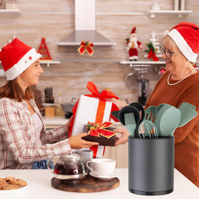 LIBODOUR rotating utensil caddy on a large base for spatulas and spoons