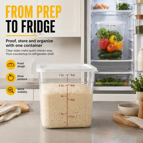 Liboocare two-pack stackable dough proofing containers for kitchen use