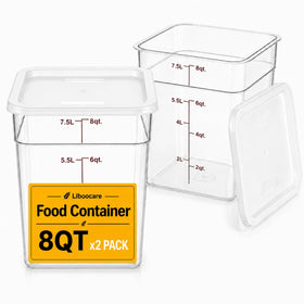 Liboocare 8 Qt dough proofing container front view with lid and stackable design
