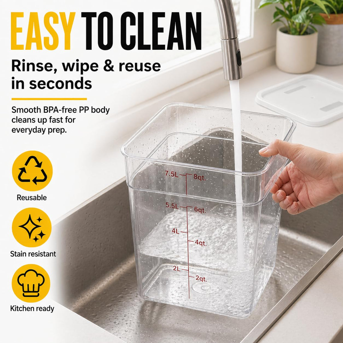 Liboocare versatile kitchen containers for dough proofing and marinating