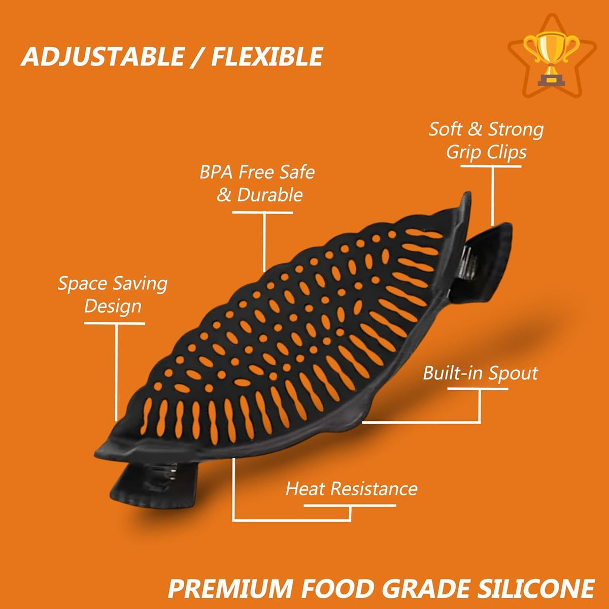 Liboyixi heat-resistant silicone strainer handles hot foods safely