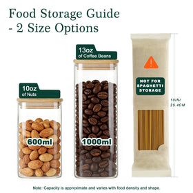 LIBWYS airtight seal glass jar with bamboo lid—keeps foods fresh.