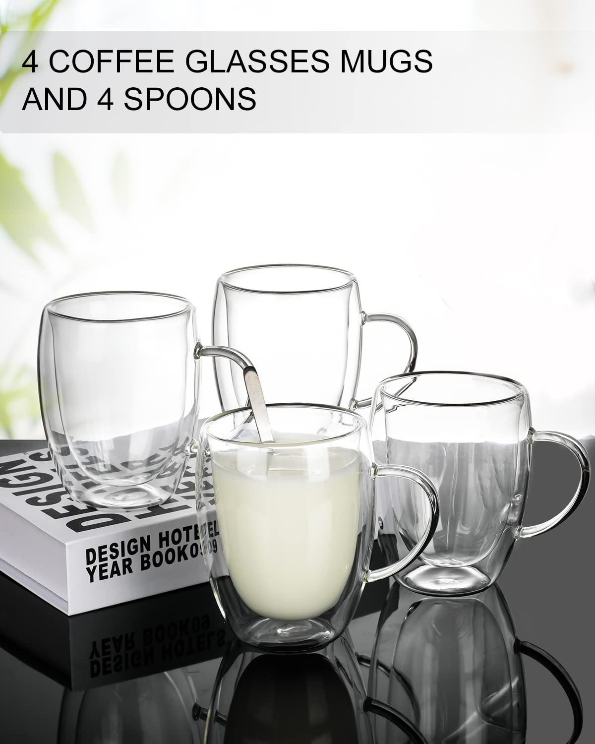 LIBWYS borosilicate glass with handle for easy grip during hot beverages.