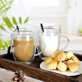 LIBWYS double-wall cappuccino glass preserves temperature for a richer sip.