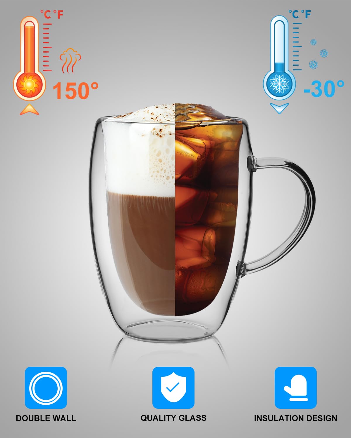 LIBWYS four-pack with spoons provides complete coffee cup experience.