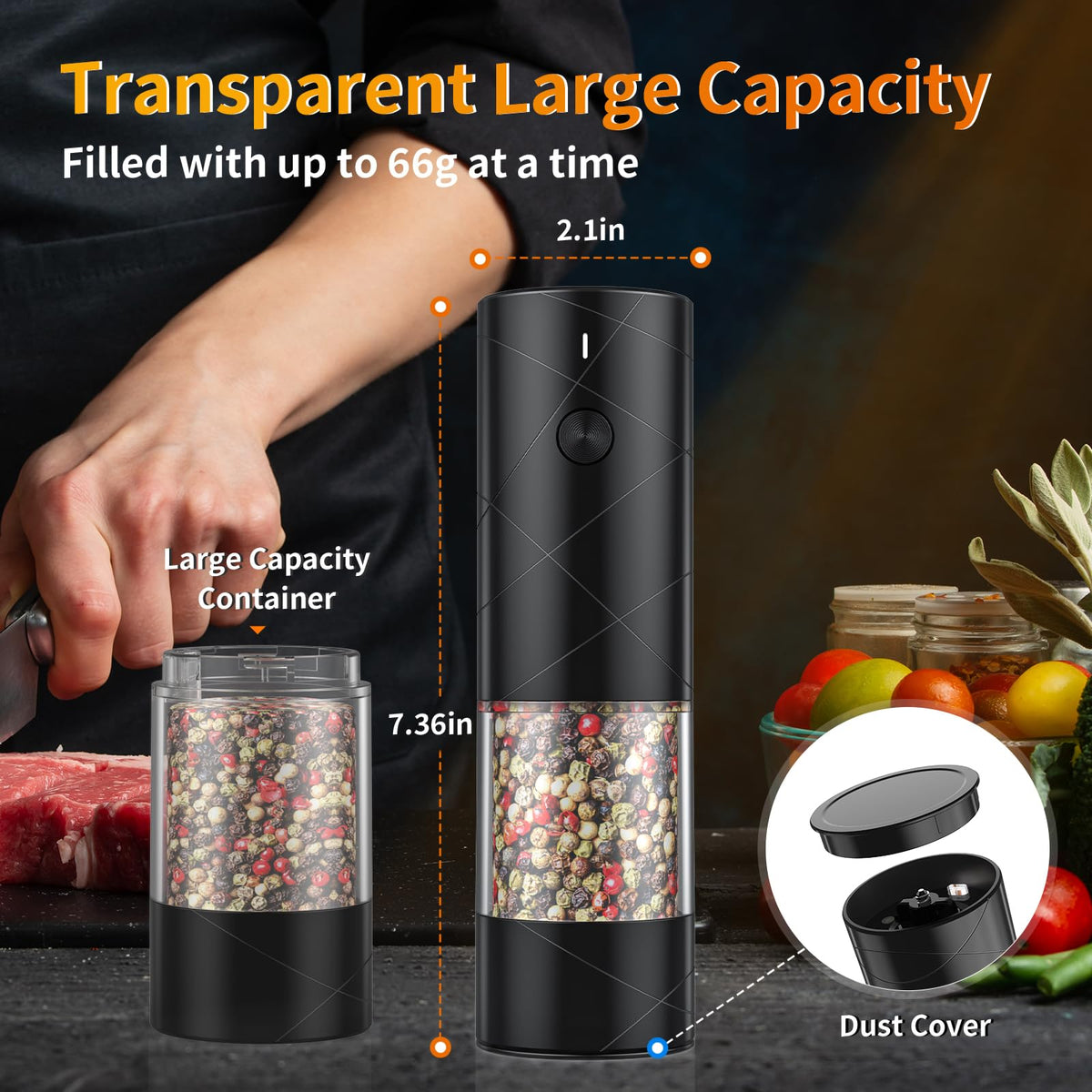 Lidaop ceramic grinder core preserves the aroma of fresh spices.