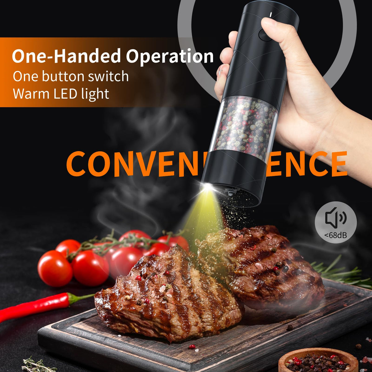 Lidaop USB rechargeable grinders ready for quick, mess-free seasoning in kitchens and on the go.