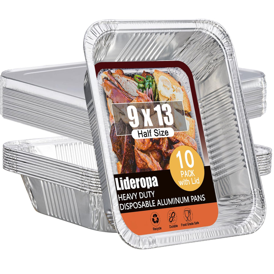 Lideropa 9x13 pans with lids close-up for organized meal prep