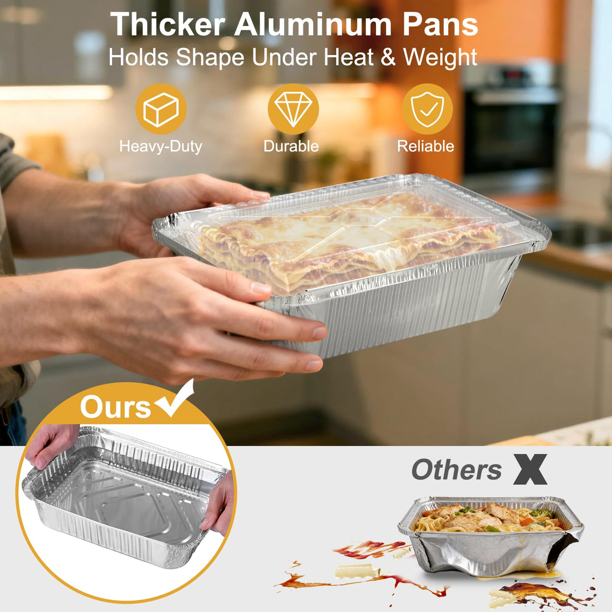 Bulk Lideropa aluminum pans with clear lids for takeout packaging