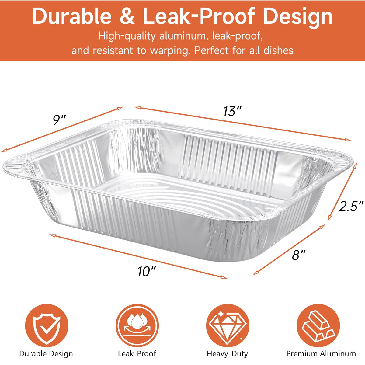 Lideropa heavy-duty aluminum pans stacked showing durability