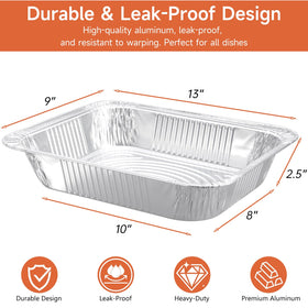 Lideropa heavy-duty aluminum pans stacked showing durability