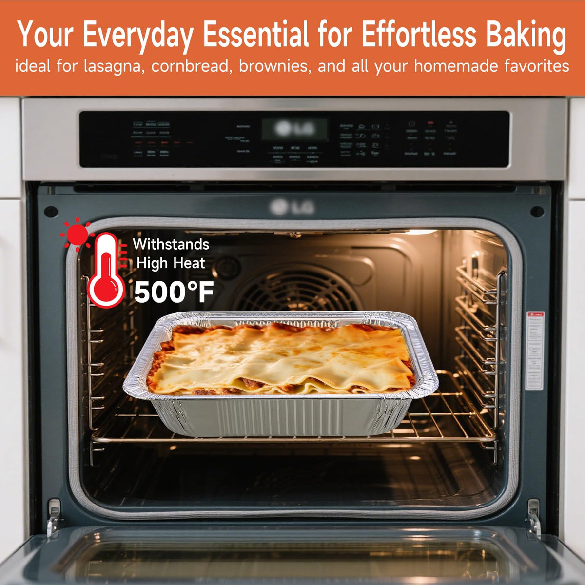 Lideropa oven-safe pans ready for baking, freezing, or grilling