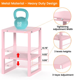 LIDTOP pink locker organizer shelf inside locker demonstrating space optimization.