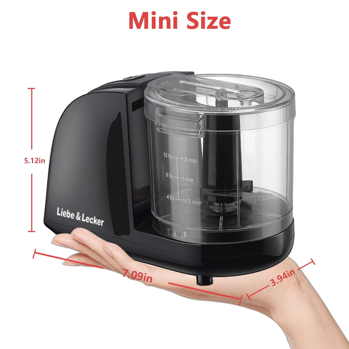 Liebe&Lecker meat chopper handles small portions for fast meals.