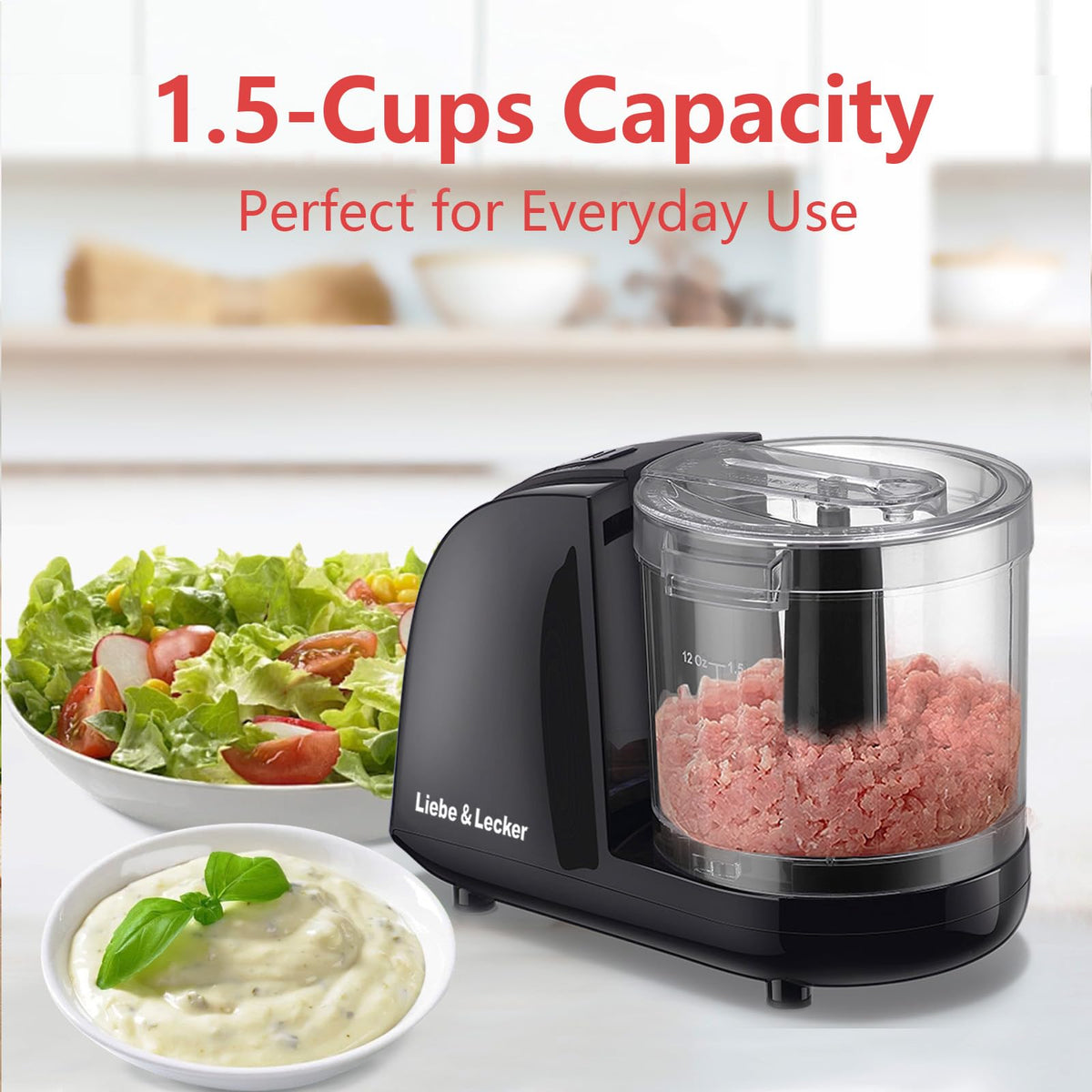 Liebe&Lecker vegetable chopper delivers sharp, even cuts for fresh salads.