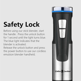 Liebe&Lecker immersion blender attachments: whisk and milk frother for smoothies and sauces.