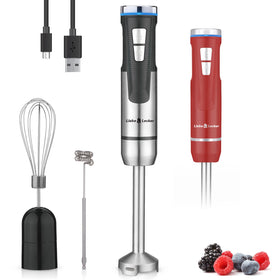 Liebe&Lecker cordless immersion blender with comfortable handle for versatile on-the-go blending.