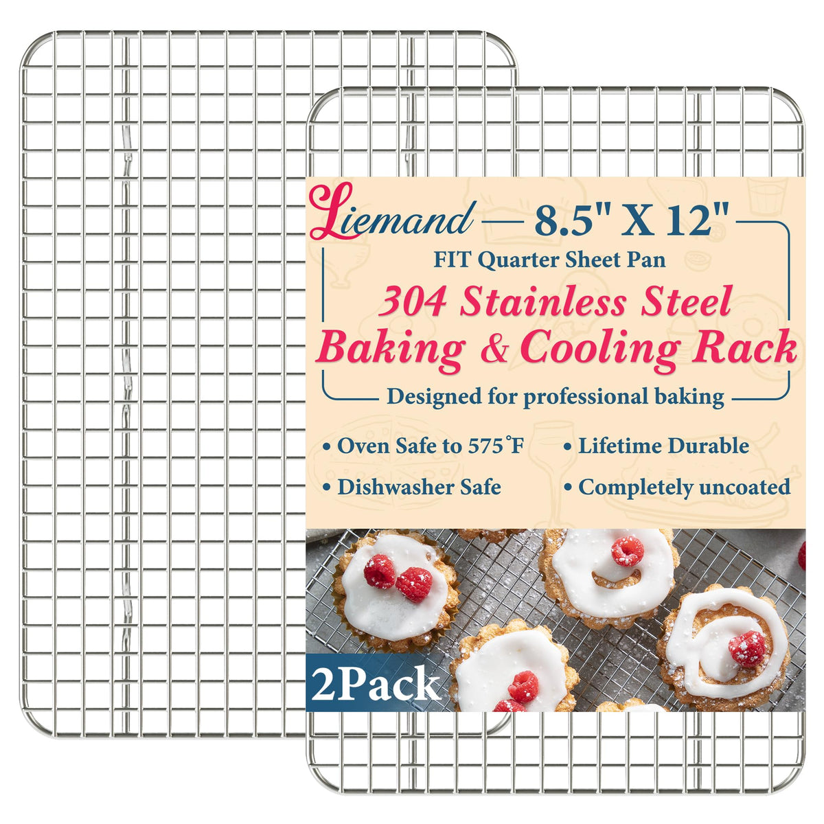 LIEMAND cooling rack close-up showing steel mesh and sturdy build for even airflow